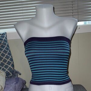 UO Out From Under Striped Blue Tube Top